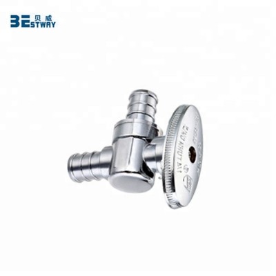 brass pex angle stop valve with easy to remove handle